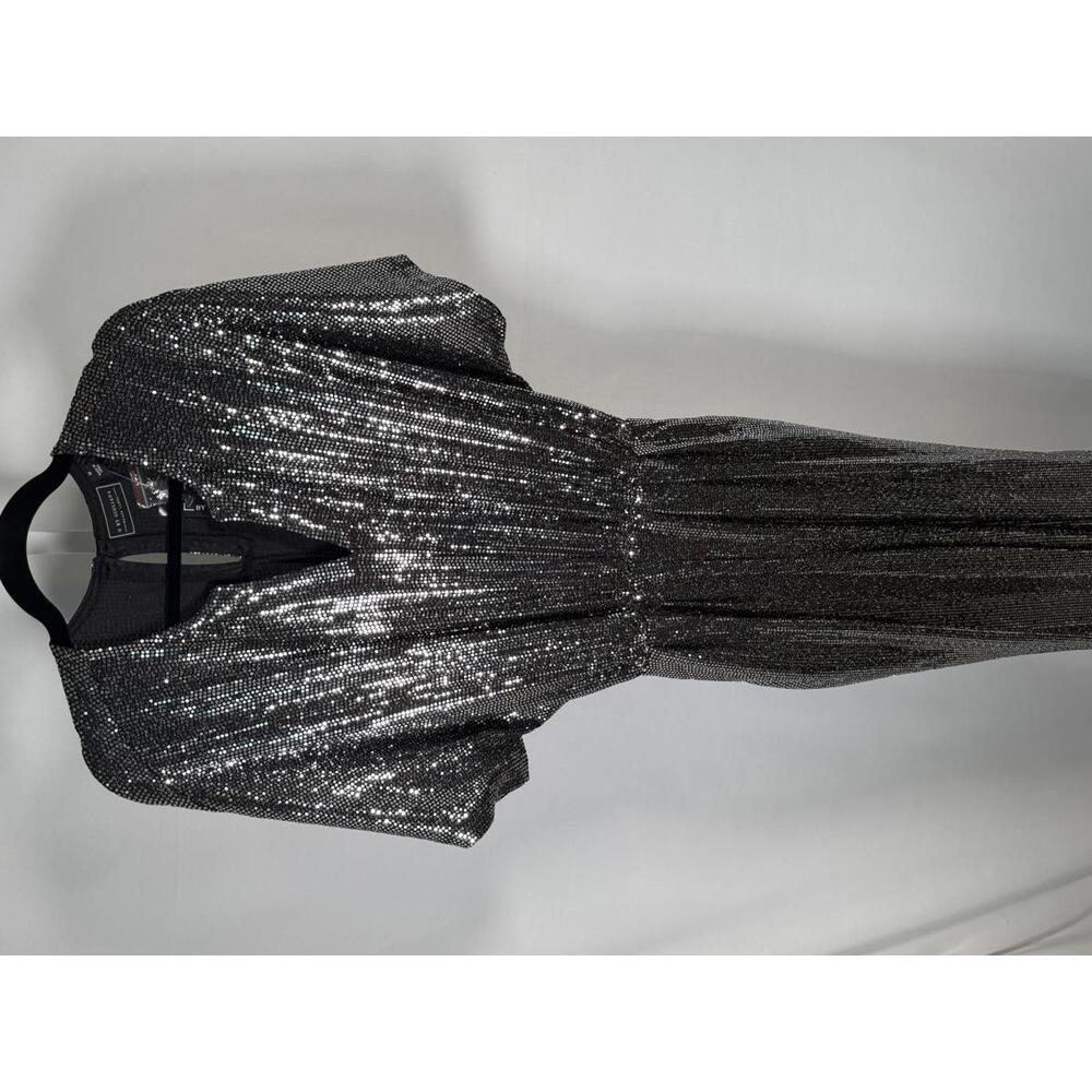 NWT G by Giuliana Black Label Metallic Knit Jumpsuit Size Medium - Picture 5 of 8